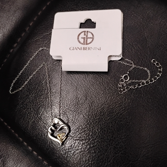 Giani Bernini Mother And Child Heart 925 Sterling Silver Pendant with Chain NWT - Picture 6 of 7